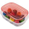 4 Pack 1 Gallon, 2 Packs, Red, Large Rectangular Plastic Food Storage Containers